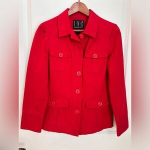 INC International Concepts Red Cargo Pocket Jacket